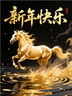 马年新年快乐海报图片